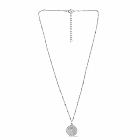 rond ketting in zilver met hanger in zilver