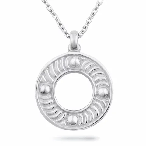 rond ketting in zilver met hanger in zilver