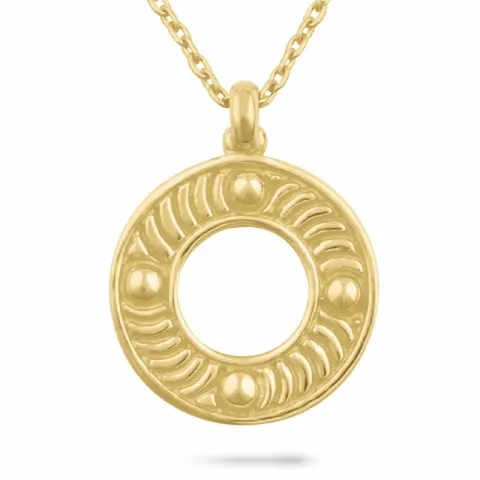 rond ketting in verguld sterlingzilver met hanger in verguld sterlingzilver