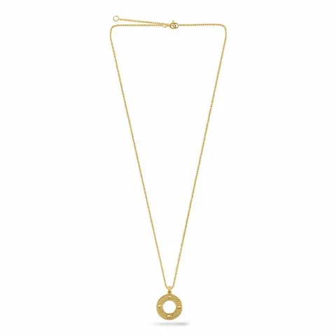 rond ketting in verguld sterlingzilver met hanger in verguld sterlingzilver