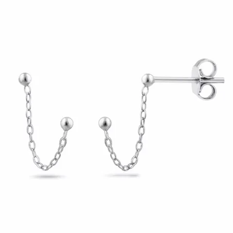 lange ketting oorbellen in zilver