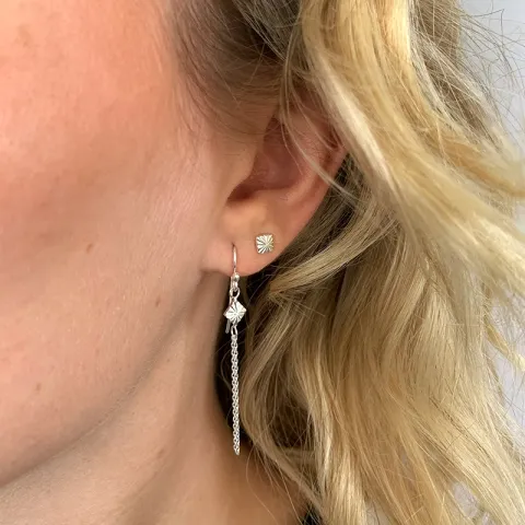 lange ketting oorbellen in zilver