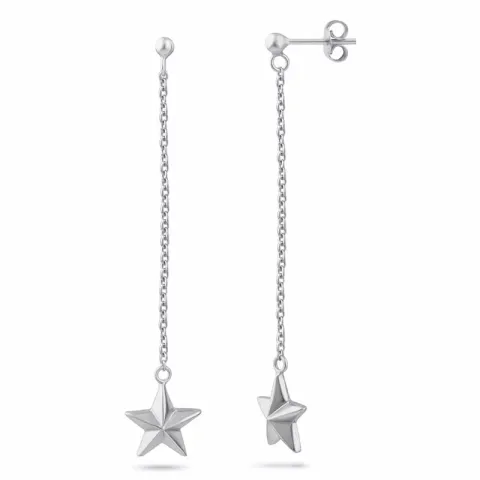 lange ster ketting oorbellen in zilver