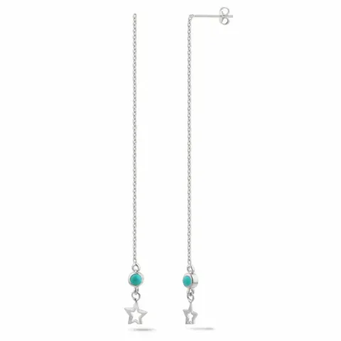 lange ster ketting oorbellen in zilver