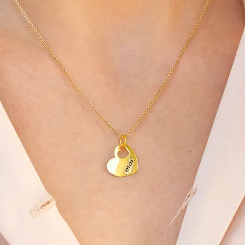 hart moeder hanger in verguld sterlingzilver