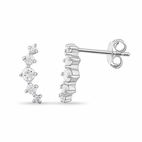 zirkoon oorsteker in zilver