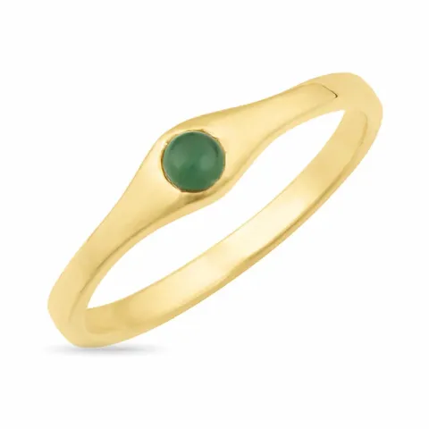 jadesteen ring in verguld sterlingzilver