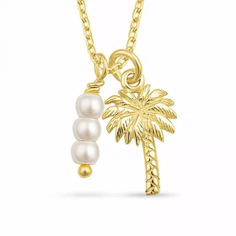 palm parel ketting in zilver