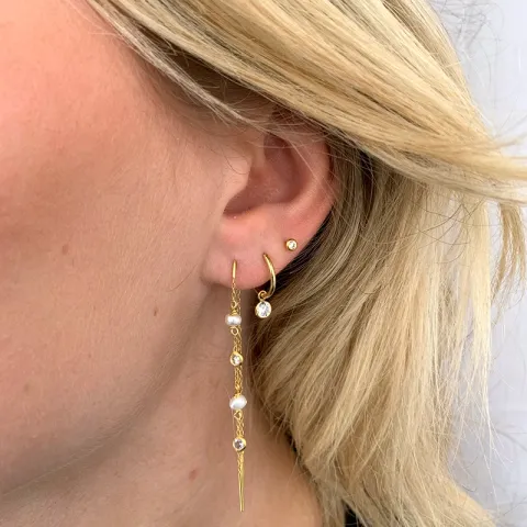 lavendelkleurige zirkoon ketting oorbellen in verguld zilver