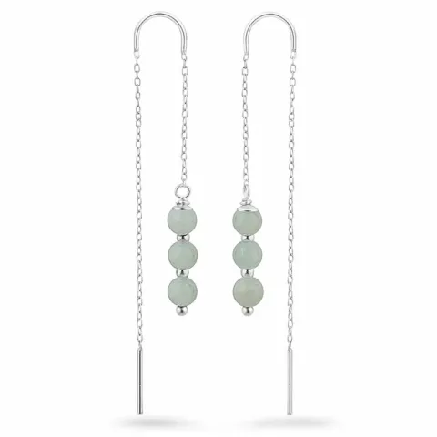 amazoniet ketting oorbellen in zilver - Loom Stones