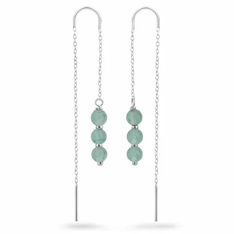 jadesteen ketting oorbellen in zilver - Loom Stones