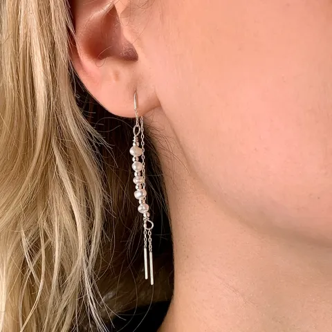 parel ketting oorbellen in zilver