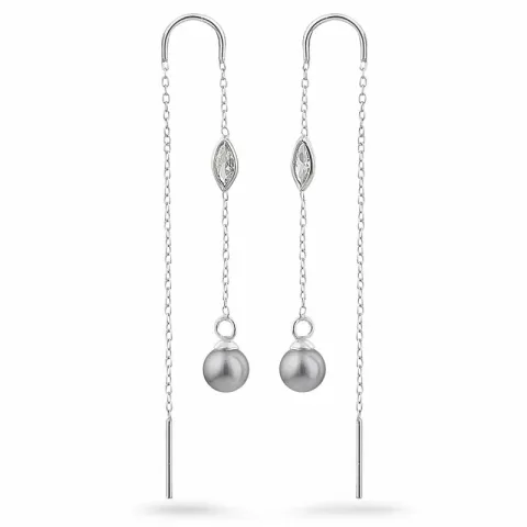 witte zirkoon ketting oorbellen in zilver