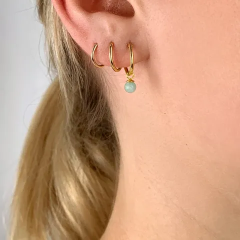 12 mm amazoniet creool in verguld zilver - Loom Stones