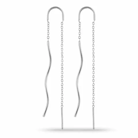 lange ketting oorbellen in zilver