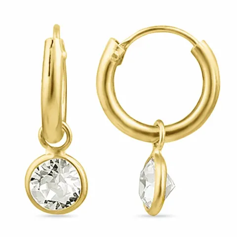 12 mm zirkoon creool in verguld zilver