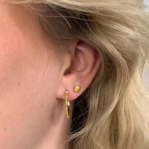 Rond oorbellen in verguld sterlingzilver