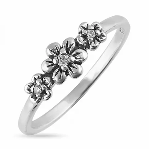 bloem ring in zilver