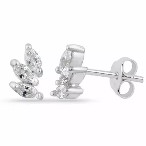 zirkoon oorsteker in zilver