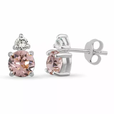 kristal oorsteker in zilver