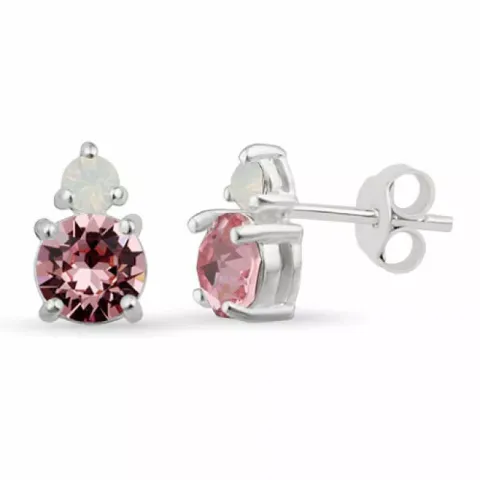 kristal oorsteker in zilver