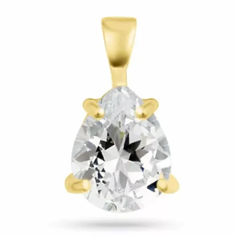 druppel zirkoon hanger in verguld sterlingzilver