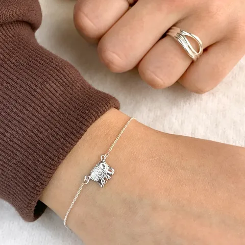 armband in zilver met olifant in zilver