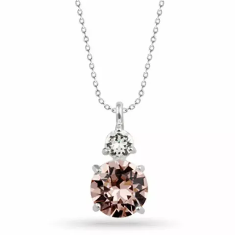 kristal ketting in zilver met hanger in zilver