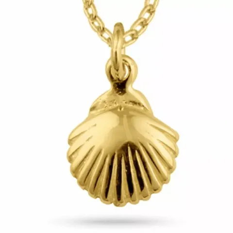 schelp ketting in verguld sterlingzilver met hanger in verguld sterlingzilver