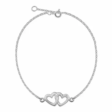 hart armband in zilver met hartjes hanger in zilver