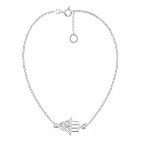 hamsa hand armband in zilver met hanger in zilver