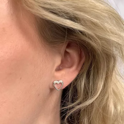 Hart oorbellen in zilver