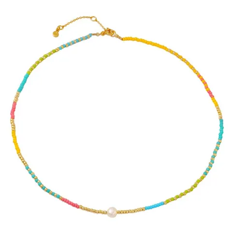 Hultquist Ingeborg ketting in verguld sterlingzilver veelkleurig emaille