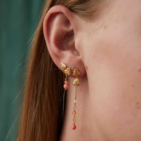 Hultquist Coralie oorbellen in verguld sterlingzilver veelkleurig steen