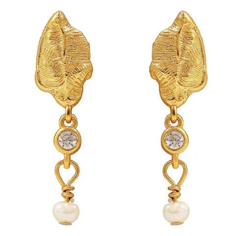 Hultquist Lorelei petite oorbellen in verguld sterlingzilver witte zirkoon
