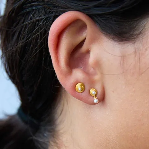 Hultquist Shelly parel oorbellen in verguld sterlingzilver
