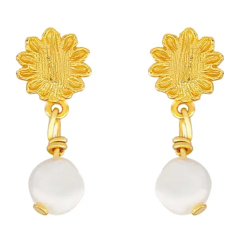 Hultquist Evelyn parel oorbellen in verguld sterlingzilver