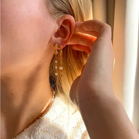 Hultquist Hazel lange oorbellen in verguld sterlingzilver