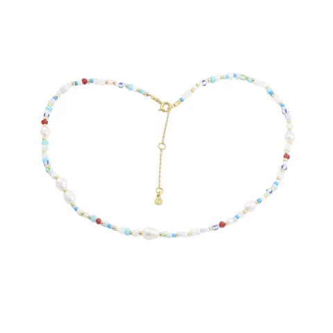 Hultquist Zoe ketting in verguld sterlingzilver veelkleurig steen