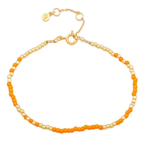 Hultquist Orange Mila oranje parel armband in verguld sterlingzilver