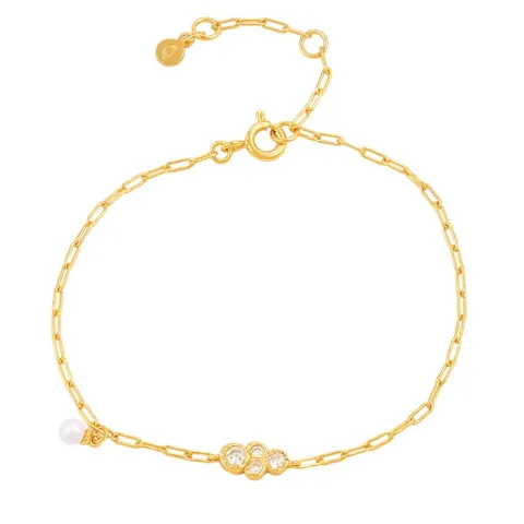 Hultquist Scarlet armband in verguld sterlingzilver witte zirkoon