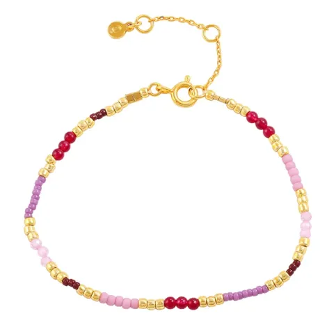 Hultquist Runa multikleurige parel armband in verguld sterlingzilver