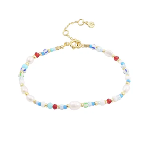 Hultquist Zoe armband in verguld sterlingzilver veelkleurig steen