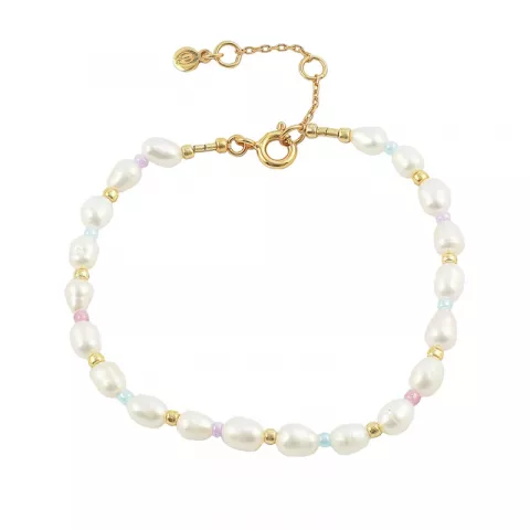 Hultquist Pastel pearl parel armband in verguld sterlingzilver