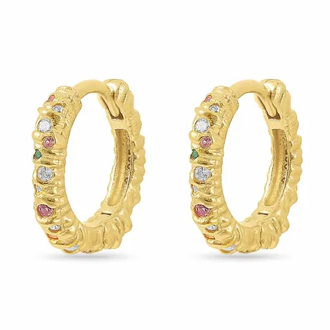 15 mm Hultquist Molly creool in verguld sterlingzilver veelkleurig zirkoon