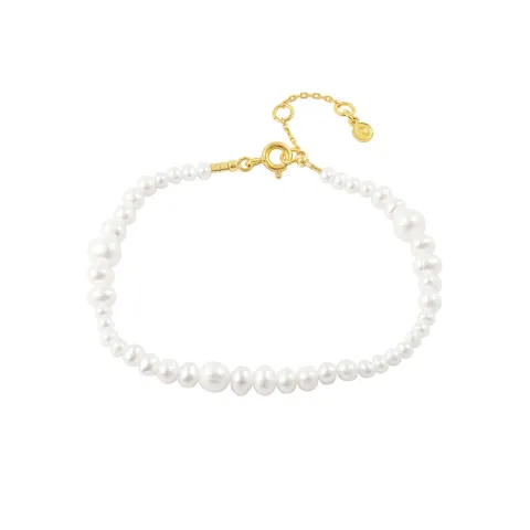 Hultquist Milkyway plain parel armband in verguld sterlingzilver
