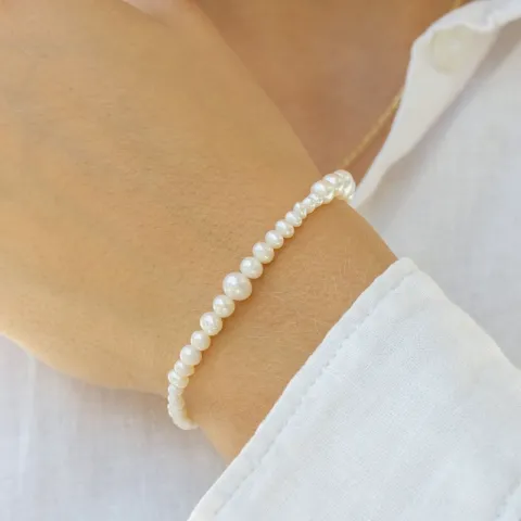 Hultquist Milkyway plain parel armband in verguld sterlingzilver