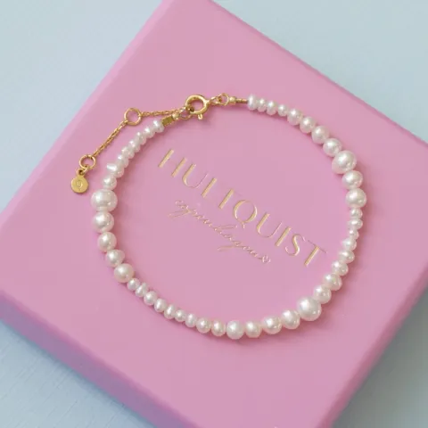 Hultquist Milkyway plain parel armband in verguld sterlingzilver