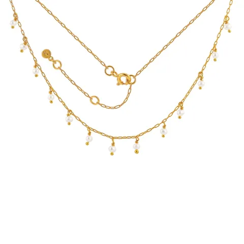 Hultquist Leanna parel ketting in verguld sterlingzilver