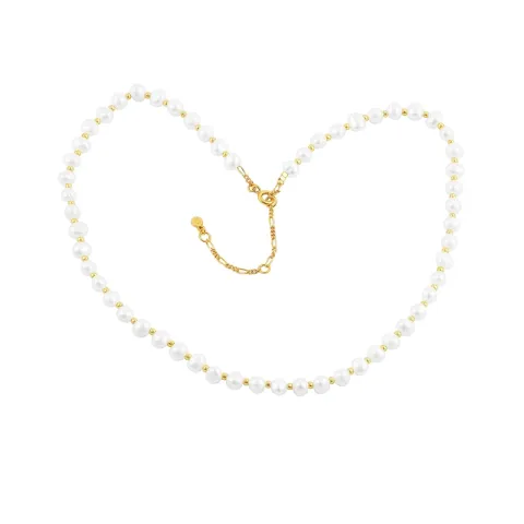 Hultquist Arabella parel ketting in verguld sterlingzilver